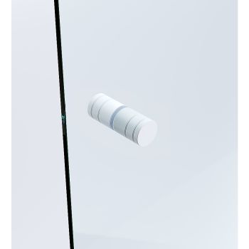 110x90cm Corner Frameless Shower Screen – White Wall Channel with Brass Hinges & Round Knob Handle