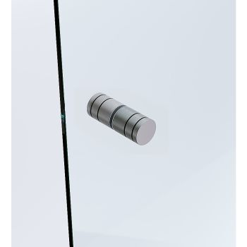 120x100cm Corner Frameless Shower Screen – Gunmetal Wall Channel with Brass Hinges & Round Knob Handle