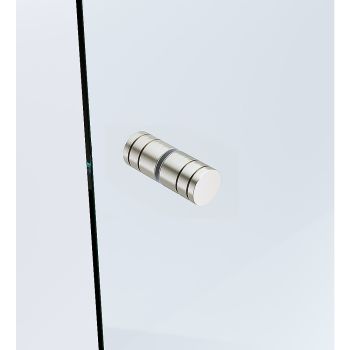 120x110cm Corner Frameless Shower Screen – Nickel Wall Channel with Brass Hinges & Round Knob Handle