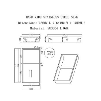 641 x 336 x 101mm Shower Niche Double Shelf Organizer No Tile Needed in Black