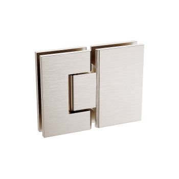 90x100cm Double Door Corner Shower Screen with Nickel Brackets and SS Hinges, Round Knob Handle