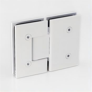 100x110cm Double Door Corner Shower Screen – White Wall U-Brackets, SS Hinges & Round Knob Handle