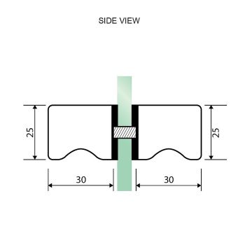 90x90cm Double Door Corner Shower Screen – Black Wall U-Brackets, Brass Hinges & Square knob Handle