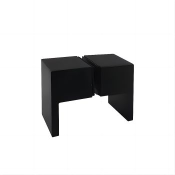 90x90cm Double Door Corner Shower Screen – Black Wall U-Brackets, Brass Hinges & Square double pull Handle