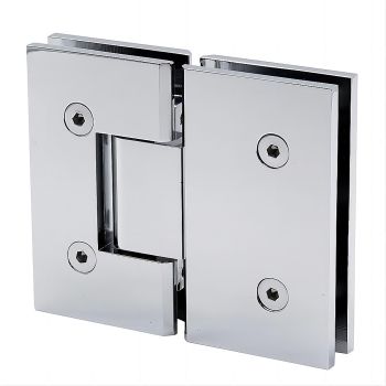 90x100cm Double Door Corner Shower Screen – Chrome Wall U-Brackets, Brass Hinges & Square knob Handle