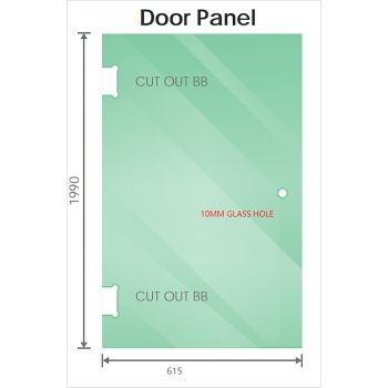 100cm Frameless Diamond Shower Screen with Channels and SS Hinges - Nickel