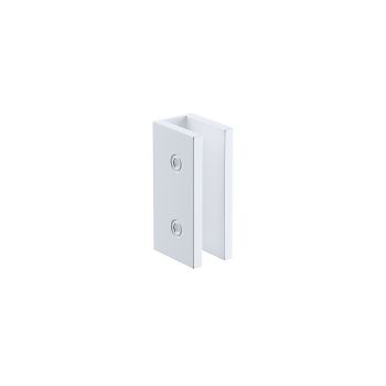 90cm Frameless Diamond Shower Screen – White U-Brackets, Brass Hinges & Square Double Pull Handle