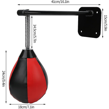 Wall Hanging Boxing Punching Bag Speed Training Stress Relief Kit with Wall Mount Bracket