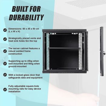 9U Wall Mount Network Server Rack Cabinet Enclosure
