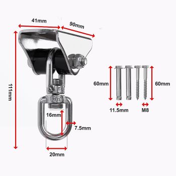 Silent Swing Hanger Heavy Duty Stainless Steel Swing Hook with Swivel Bearing