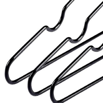 100x Metal Clothes Hangers Non Anti Slip Rubber Coated Wire Suit Coat Hanger