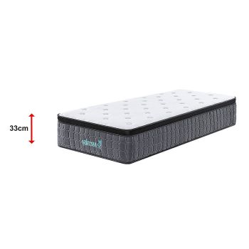 Single Euro Top Pocket Spring Mattress – Motion Isolation Comfort with CertiPUR-US® Certified Foam Layers