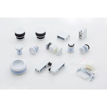 Hardware Accessories for Frameless Glass Sliding Door Shower Screen in White
