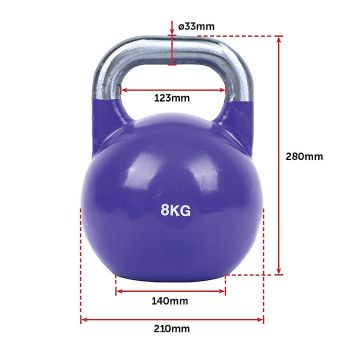 8kg Pro-Grade Steel KettleBell