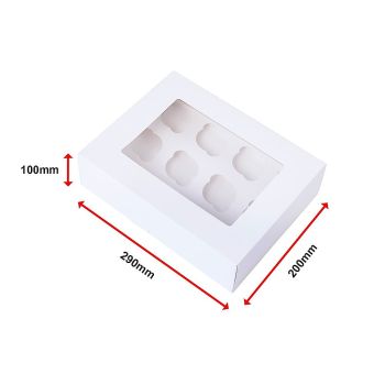 50pcs Cupcake Boxes 12-Hole Laminated Clear Window Face Boxes Favour