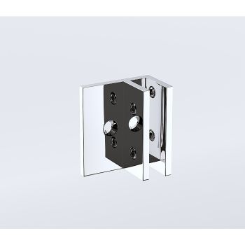 100cm Frameless Diamond Shower Screen – Chrome F-Brackets Detailing with Durable SS Hinges