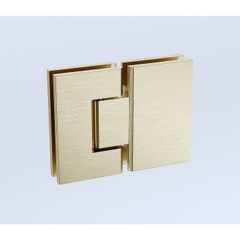 110x90cm Corner Frameless Shower Screen with Gold Brackets and SS Hinges, Round Handle