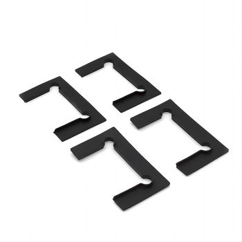 120x110cm Corner Frameless Shower Screen – Black Wall F-Brackets with SS Hinges for Contemporary Bathrooms