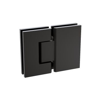 120x70cm Corner Frameless Shower Screen with Black Brackets and Brass Hinges - Wall U-Brackets