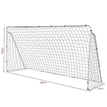 3.6m x 1.8m Portable Soccer Goal Net Steel Post Frame Backyard Football Training Set