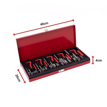 131pc Helicoil-Type Thread Repair Kit – Metric Insert Tool Set for Damaged Threads