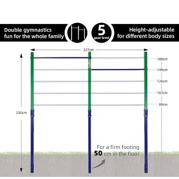 Double Outdoor Pull-Up Bar – Height Adjustable Gymnastics & Fitness Bar