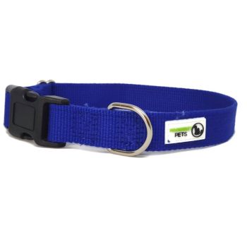 100% Pure Bamboo Fibre Dog Collar Plastic Buckle - Moondidley Pets Large Navy