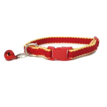 100% Pure Bamboo Fibre Cat Collar Plastic Buckle Red - Moondidley Pets