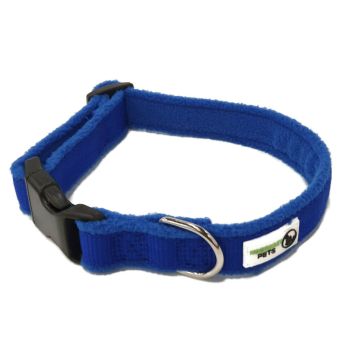 100% Pure Bamboo Fibre w/Fleece Lining Dog Collar Plastic Buckle - Moondidley Pets Large Navy