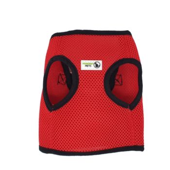 Vest Harness Pet Dog-Cat Step-in Velcro and Buckle Attachments - Moondidley Pets Medium Red