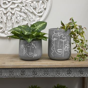 Potted Hanging Artificial Verigated Weeper 72cm