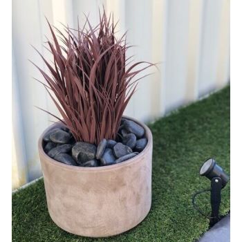 Artificial Ornamental Potted Dense Burgundy Grass UV Resistant 38cm