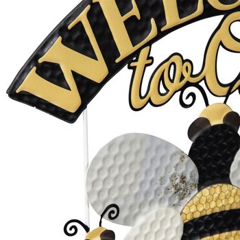 Welcome Honey Hive Wall Sign 43cm
