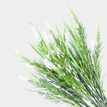 Long Artificial Lavender Stem (White) 50cm UV Resistant