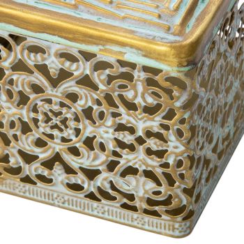 Ornate Square Trinket Box w Photo Lid 11cm
