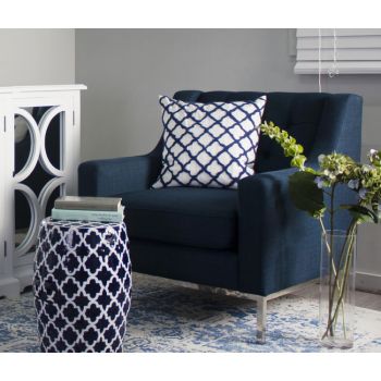 Quatrefoil Feather Cushion Moorish Embroided 50cm