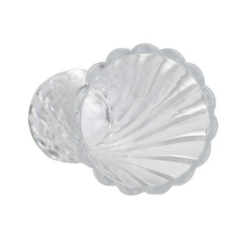 Clear Glass Curved Column Vase 20cm