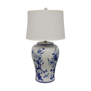 Jonquil Ceramic Table Lamp Blue White 68cm