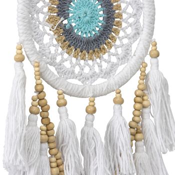 Handcrafted Boho Dream Catcher Layered Tassels & Beads 17x2cm