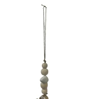 White Flowers W Beads + Tassel Mobile 90cm