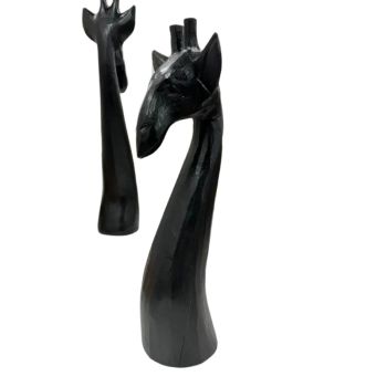 Handcrafted Black Giraffe Ornament 37cm