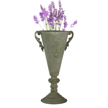 Tuscan Embossed Flute Urn w/ Handles 22x40cm