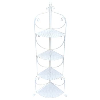 Martinique Aged 4-Shelf Corner Unit / Plant Stand 54x132cm