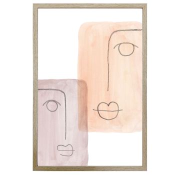 Mixed Emotions Wall Print w Oak finish frame & glass 60cm