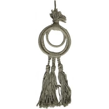 Three Ring Triple Tassel Taupe Colour 43cm