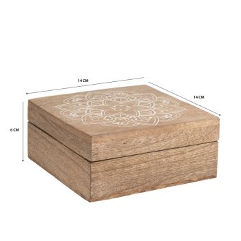Handcrafted Carved Mandala Box 14cm