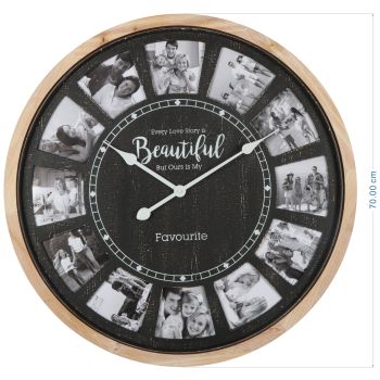 Distressed Photo Gallery Collage Wall Clock 70cm