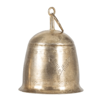 Small Antiq Gold Vintage Etched Bell 11cm