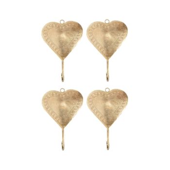Set 4 Heart Wall Hooks 19cm