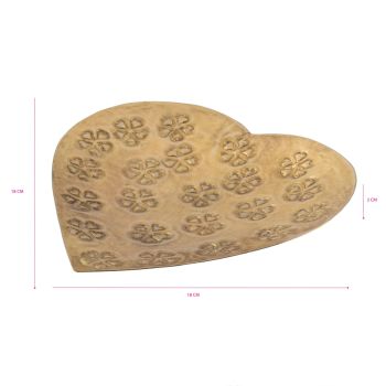 Handcrafted Metal Pressed Heart Shape Bowl 17cm